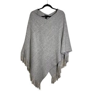 Steve Madden One Size Gray and White Poncho